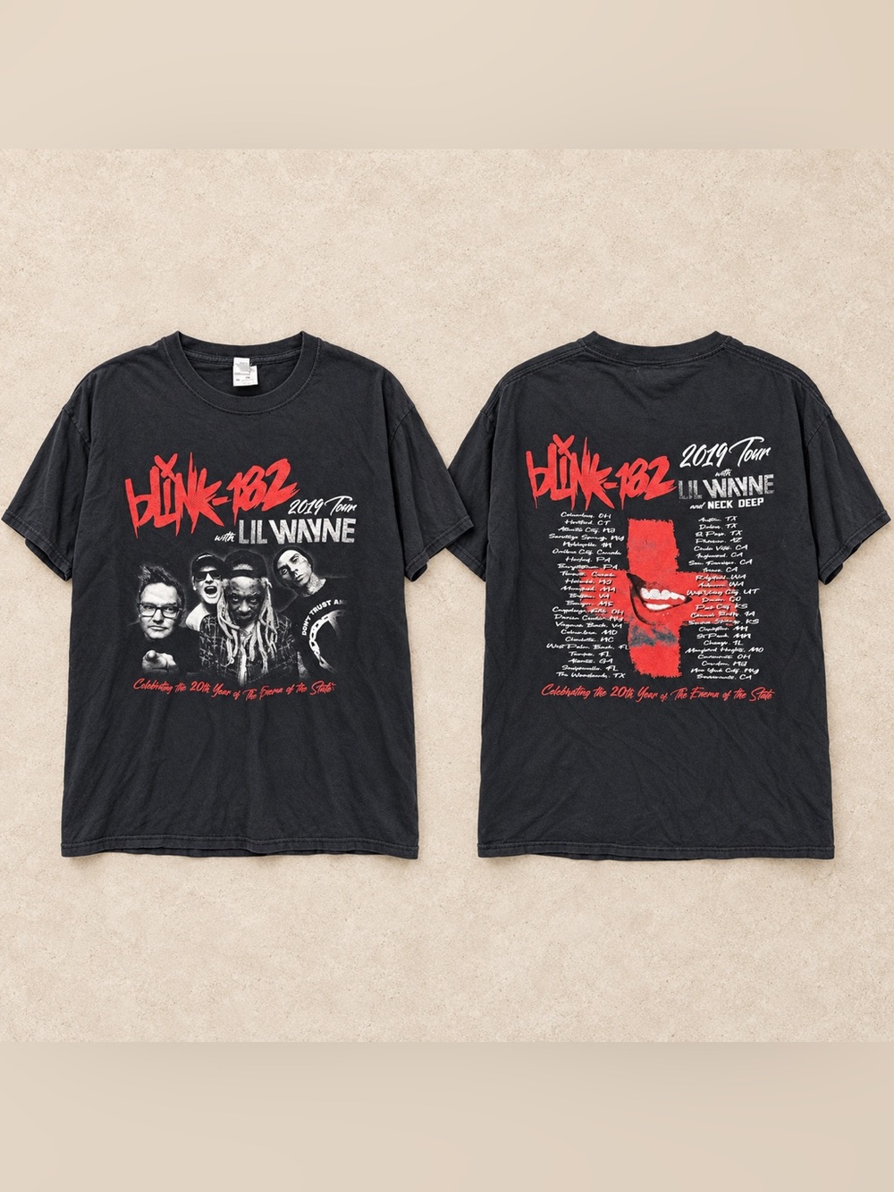 Blink-182, Lil Wayne & Neck Deep 2019 Tour Tee